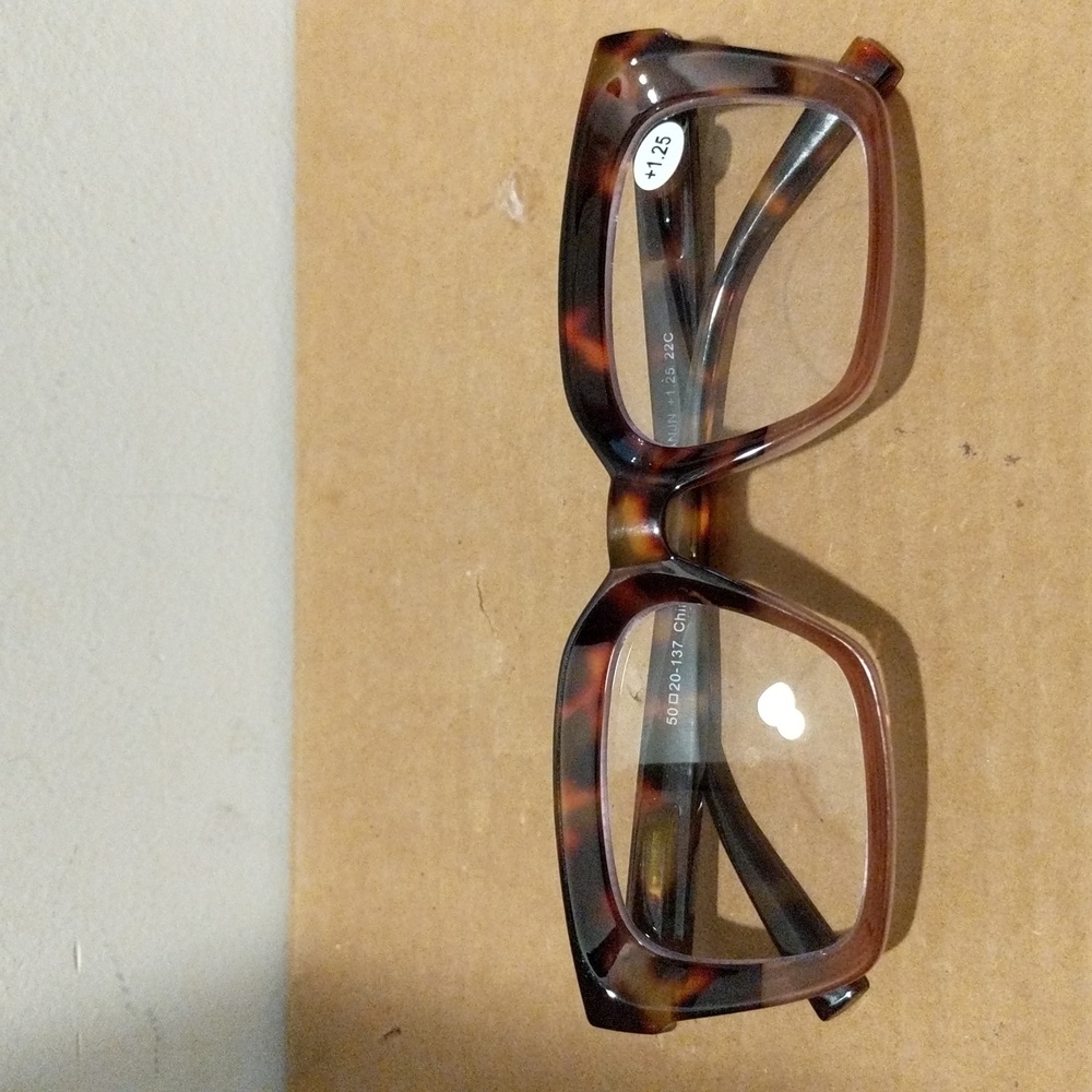 Tortoise Shell Look Oversized BIFOCAL Reading Glasses +1.25 Blue Light Blocking